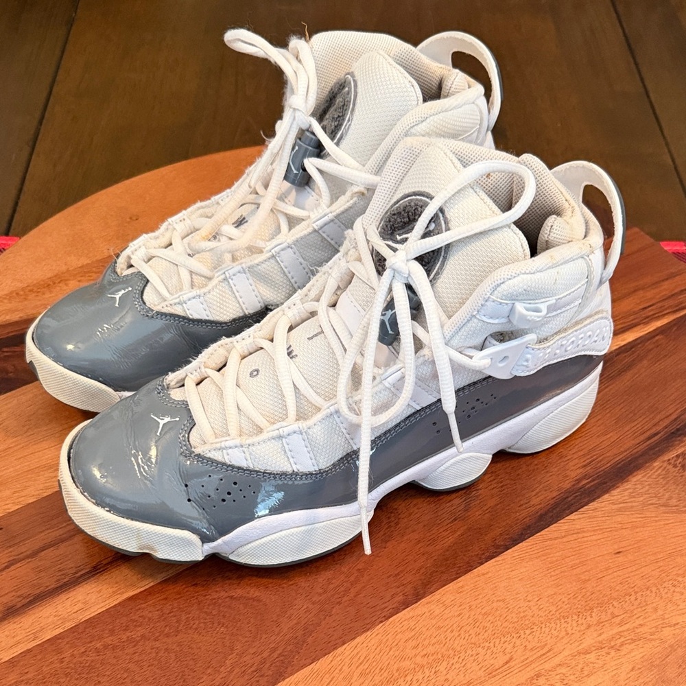 Jordan Kids High-Top Sneakers - Gray and White